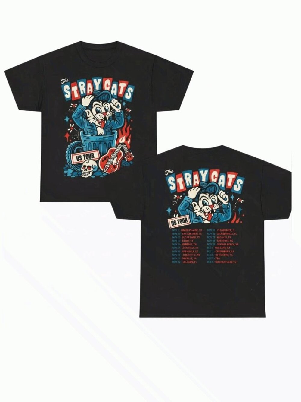 Stray Cats US Fall Tour 2026 Dates Graphic Unisex T-Shirt